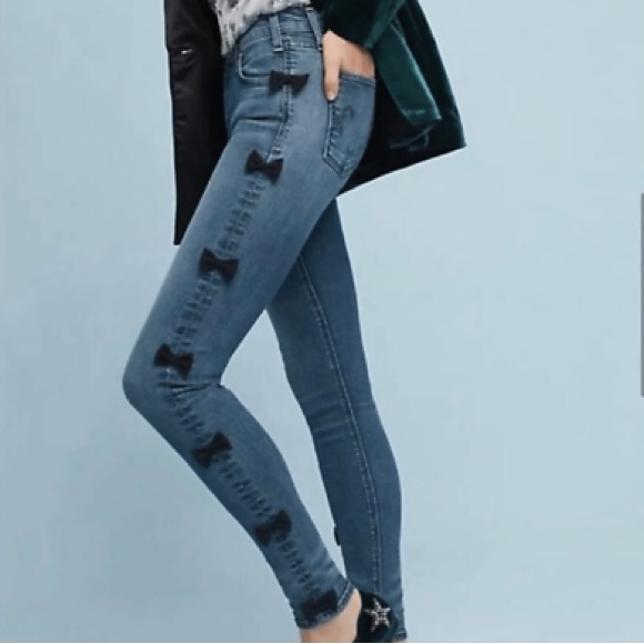 McGuire Newton Skinny Jeans w/ Black Bows Size 27 - Picture 1 of 7